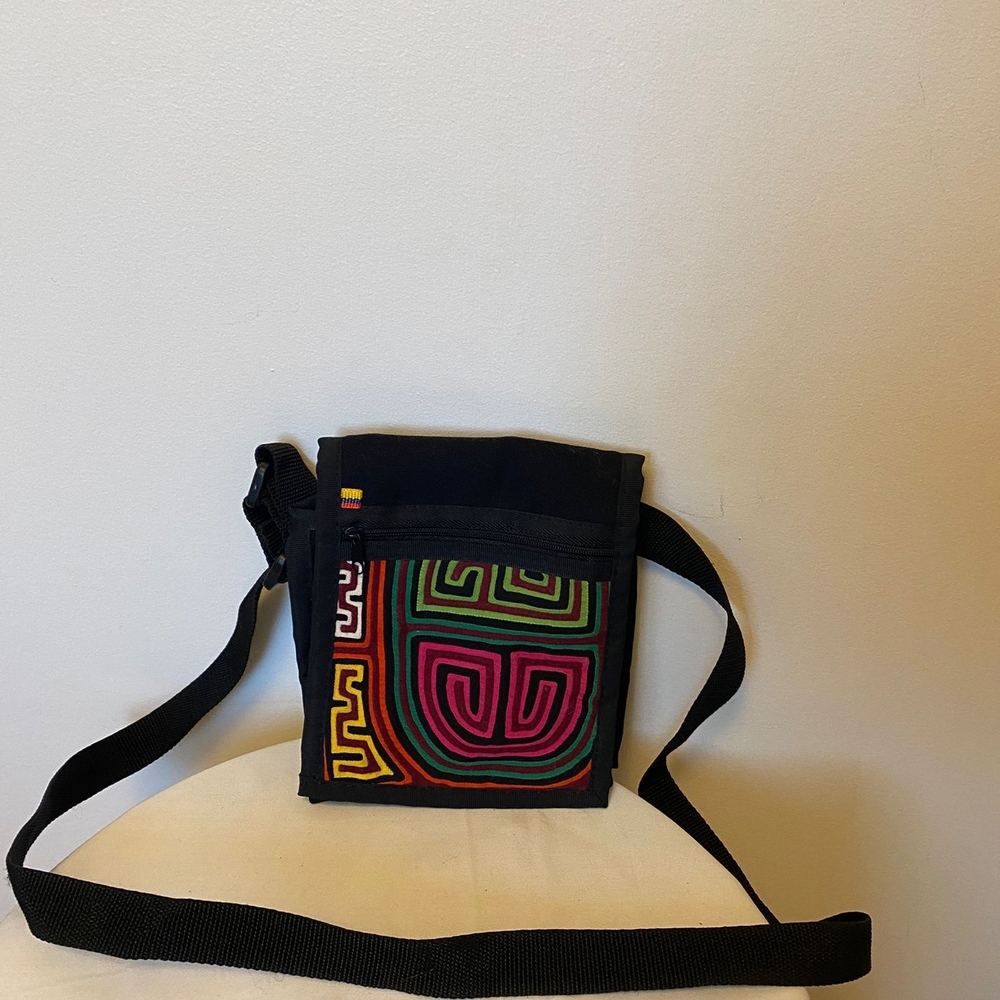 Colorful Patterned Black Men's Bag